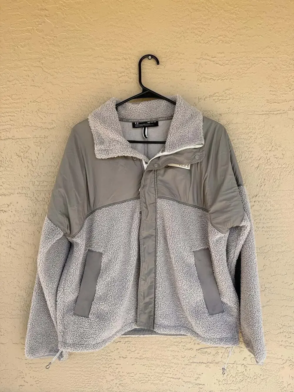Under Armour Sherpa Fleece Jacket Grey Nylon Mix - Large Fit Medium